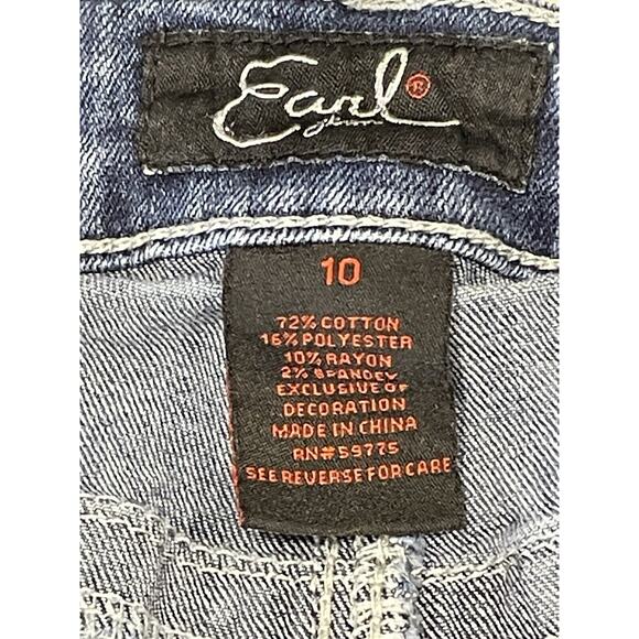 Earl Jeans Embellished Rhinestones Stretch Slim Boot Cut Size 10 Women’s Denim - Picture 11 of 13